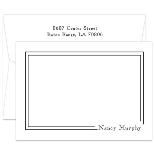 Triple Thick South Hampton Flat Note Cards - Raised Ink